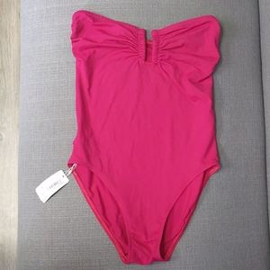 Swimsuit strapless pink
